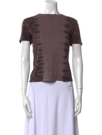 Raquel Allegra Tie-Dye Print Bateau Neckline T-Shirt