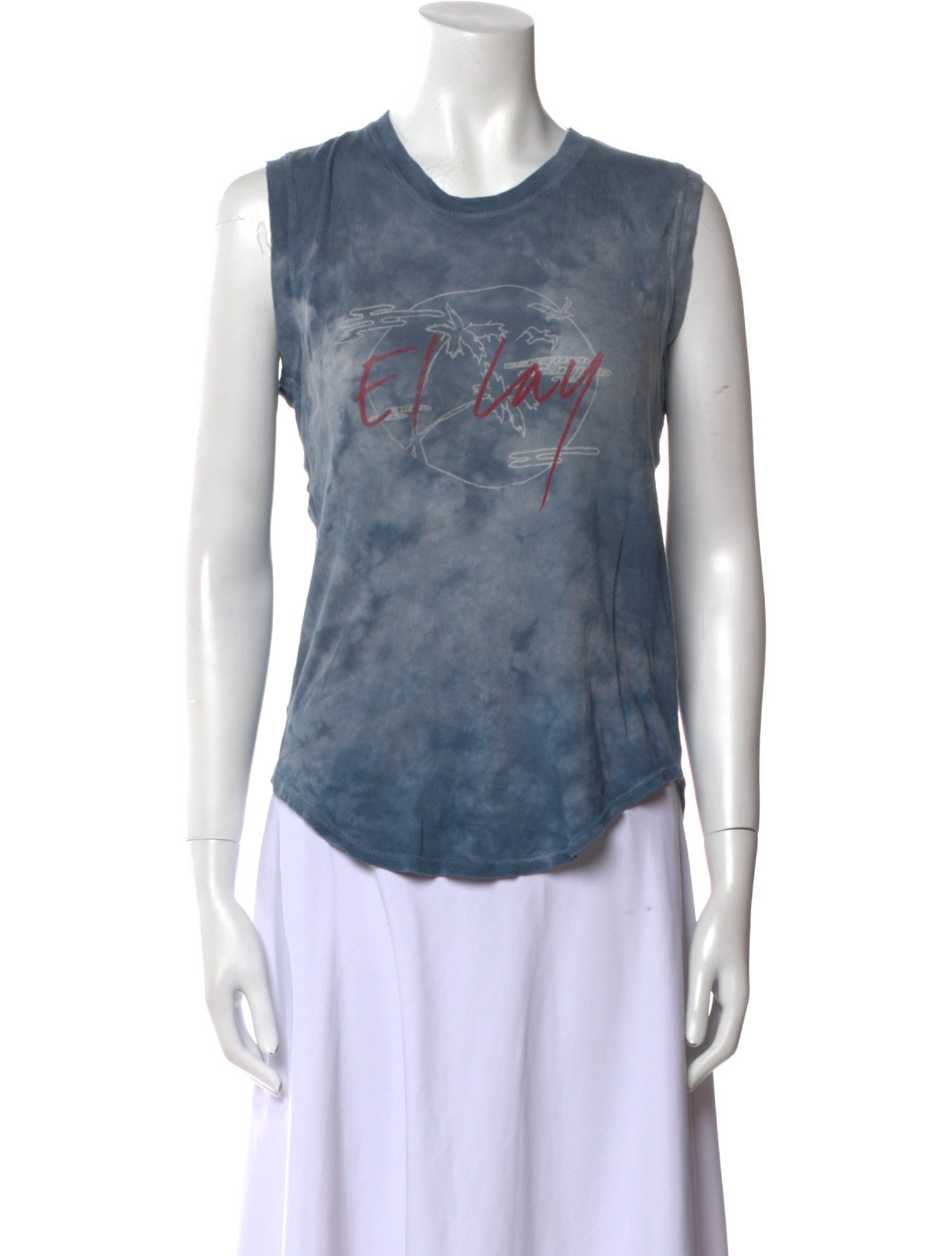 Raquel Allegra Graphic Print Scoop Neck Top