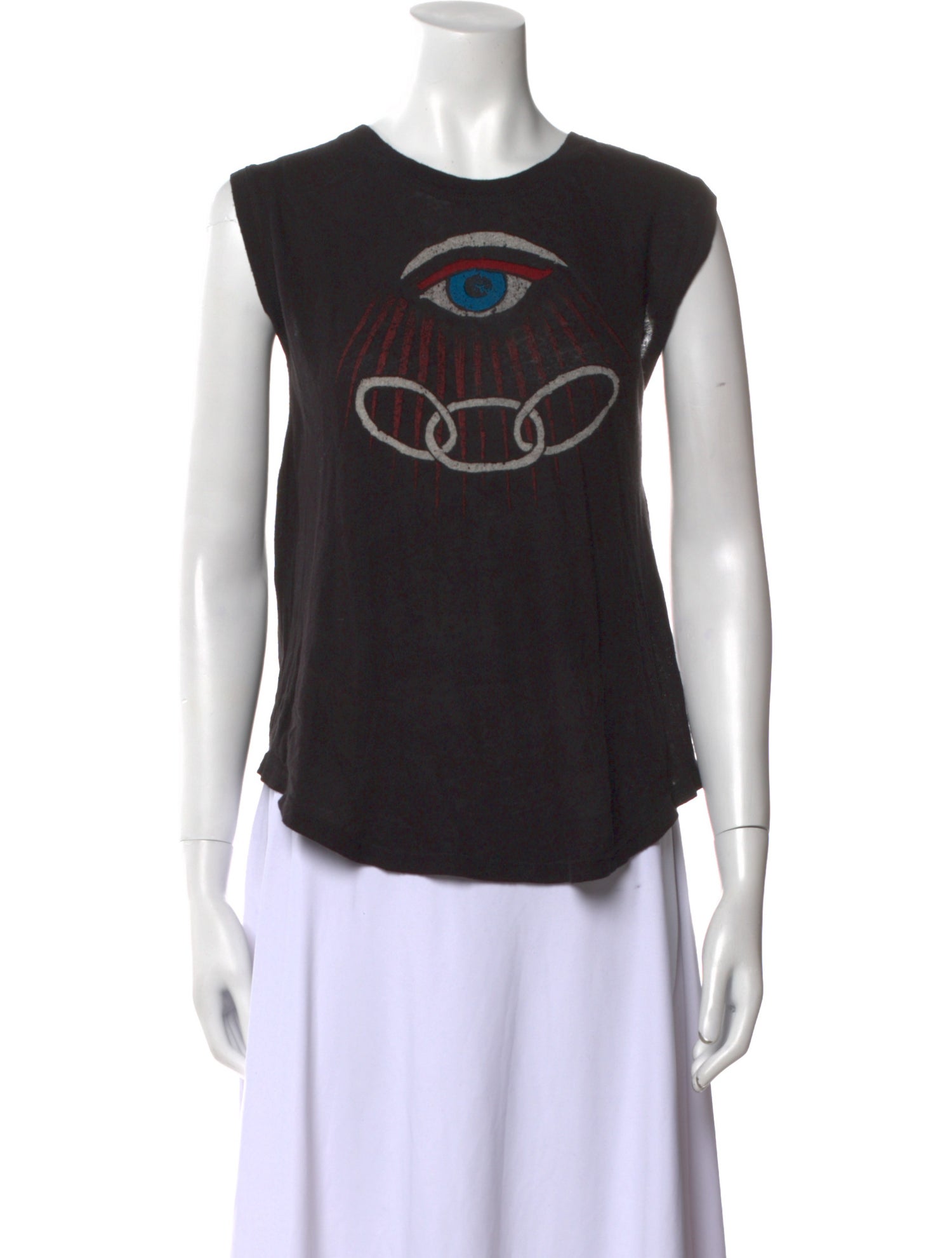 Raquel Allegra Graphic Print Crew Neck Top