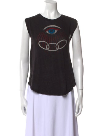 Raquel Allegra Graphic Print Crew Neck Top