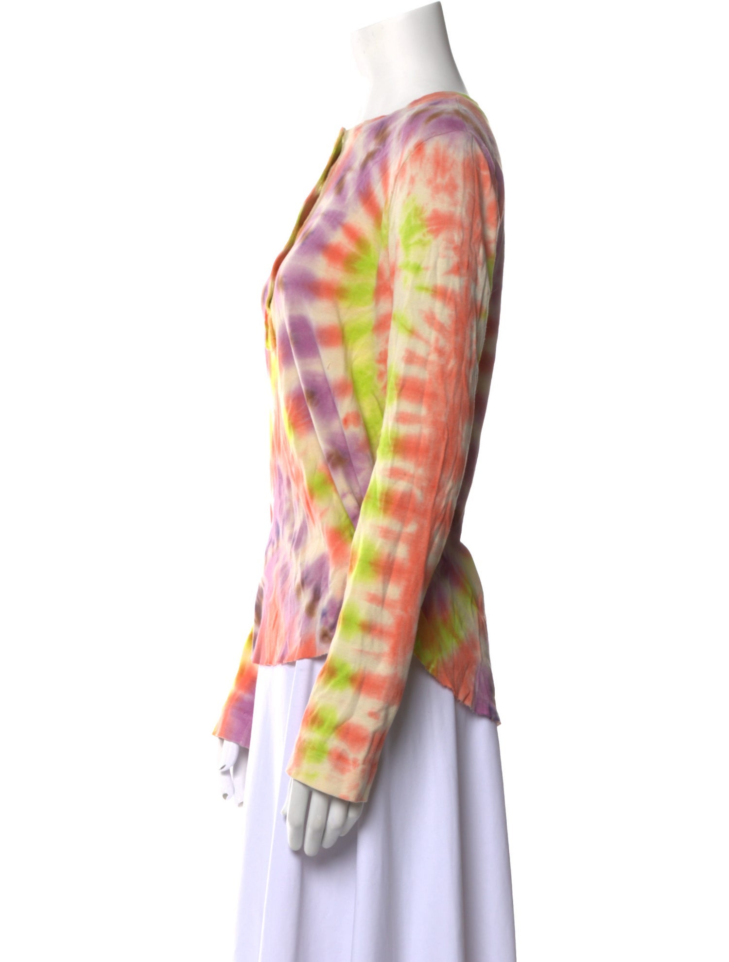 Raquel Allegra Tie-Dye Print Crew Neck Top