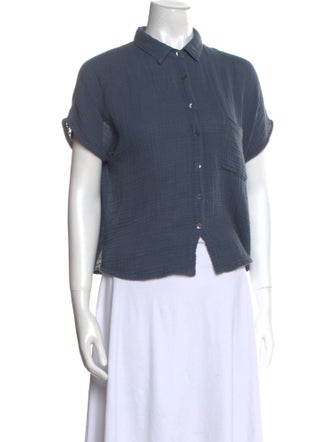 Raquel Allegra Short Sleeve Button-Up Top