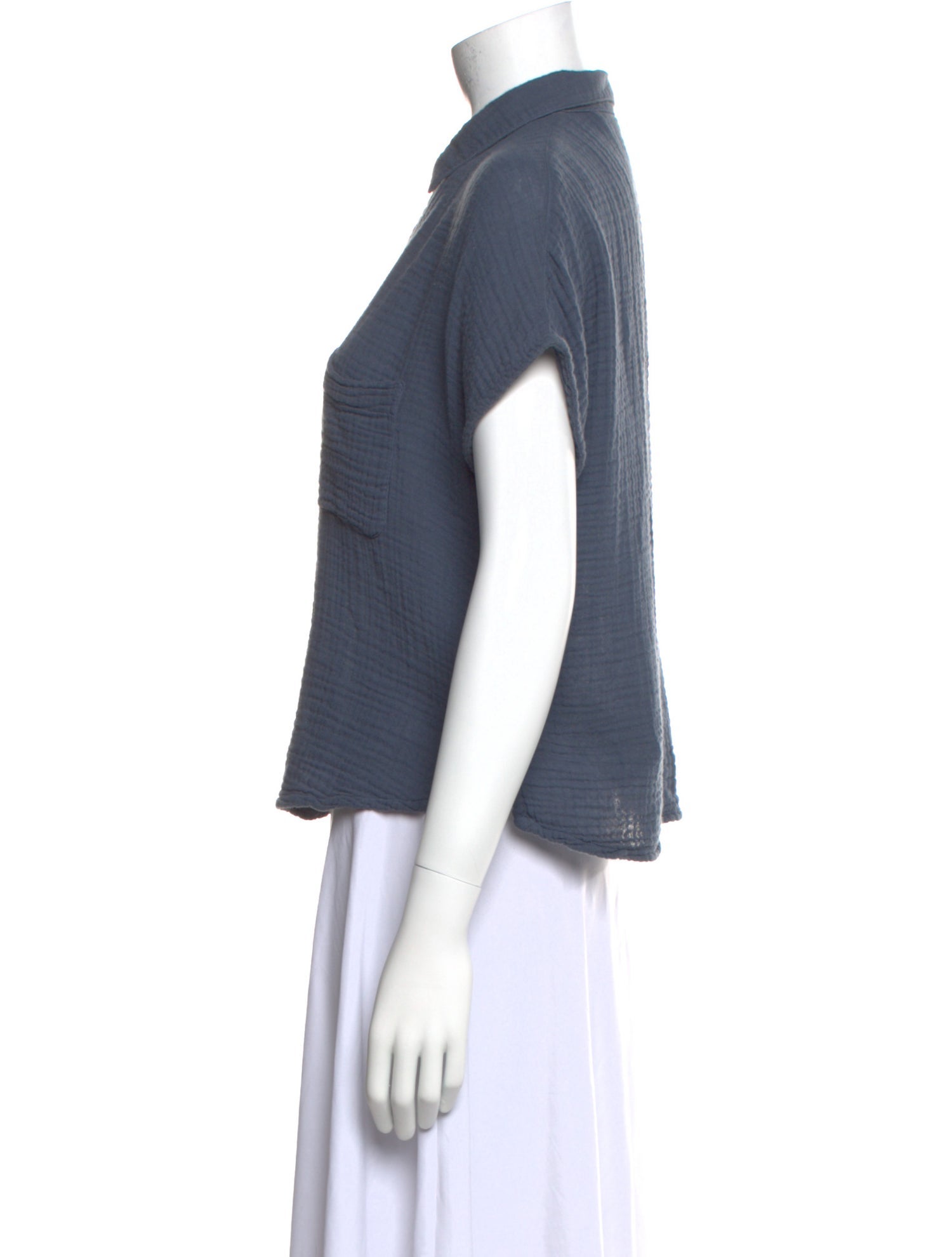 Raquel Allegra Short Sleeve Button-Up Top