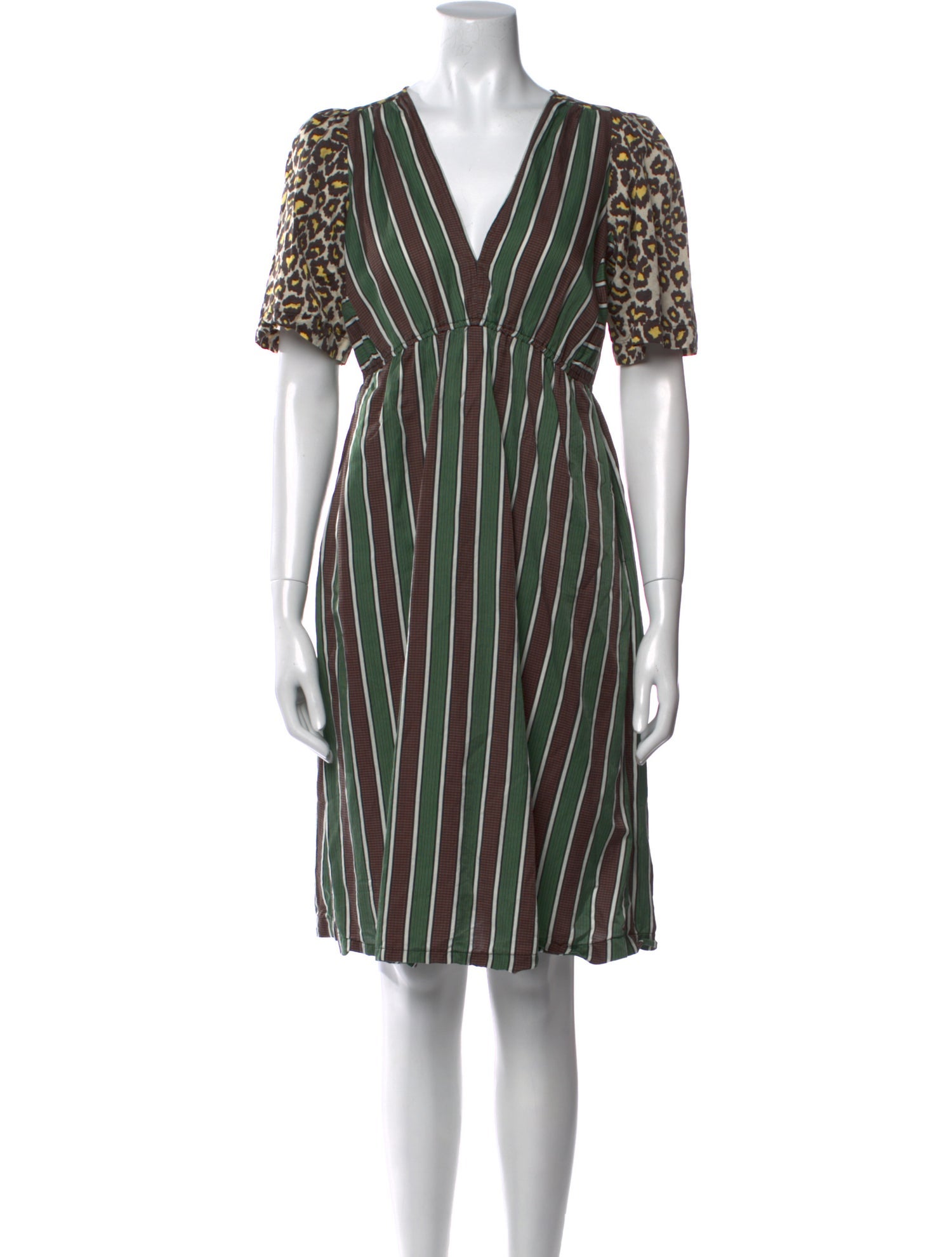 Raquel Allegra Striped Knee-Length Dress