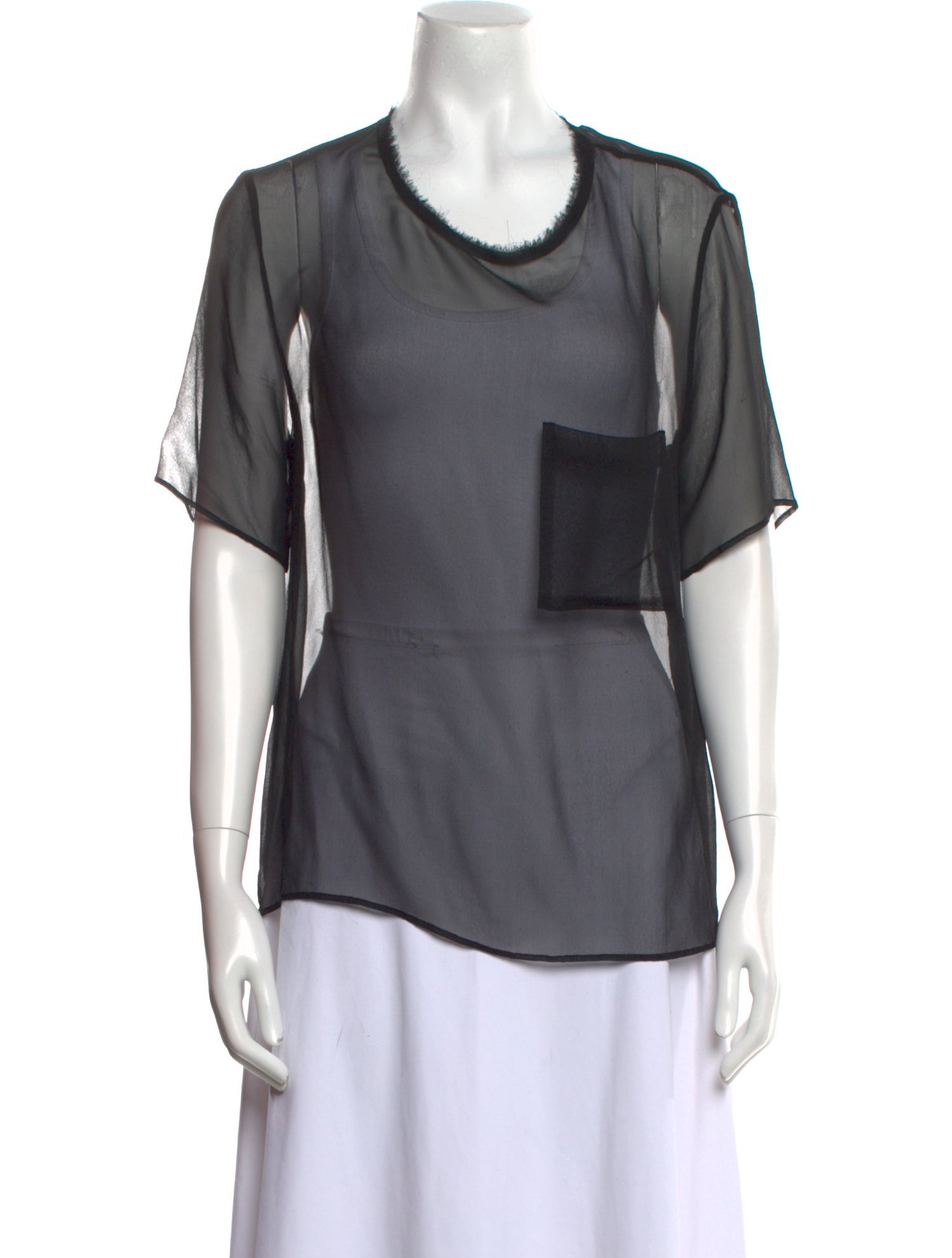 Raquel Allegra Silk Scoop Neck T-Shirt