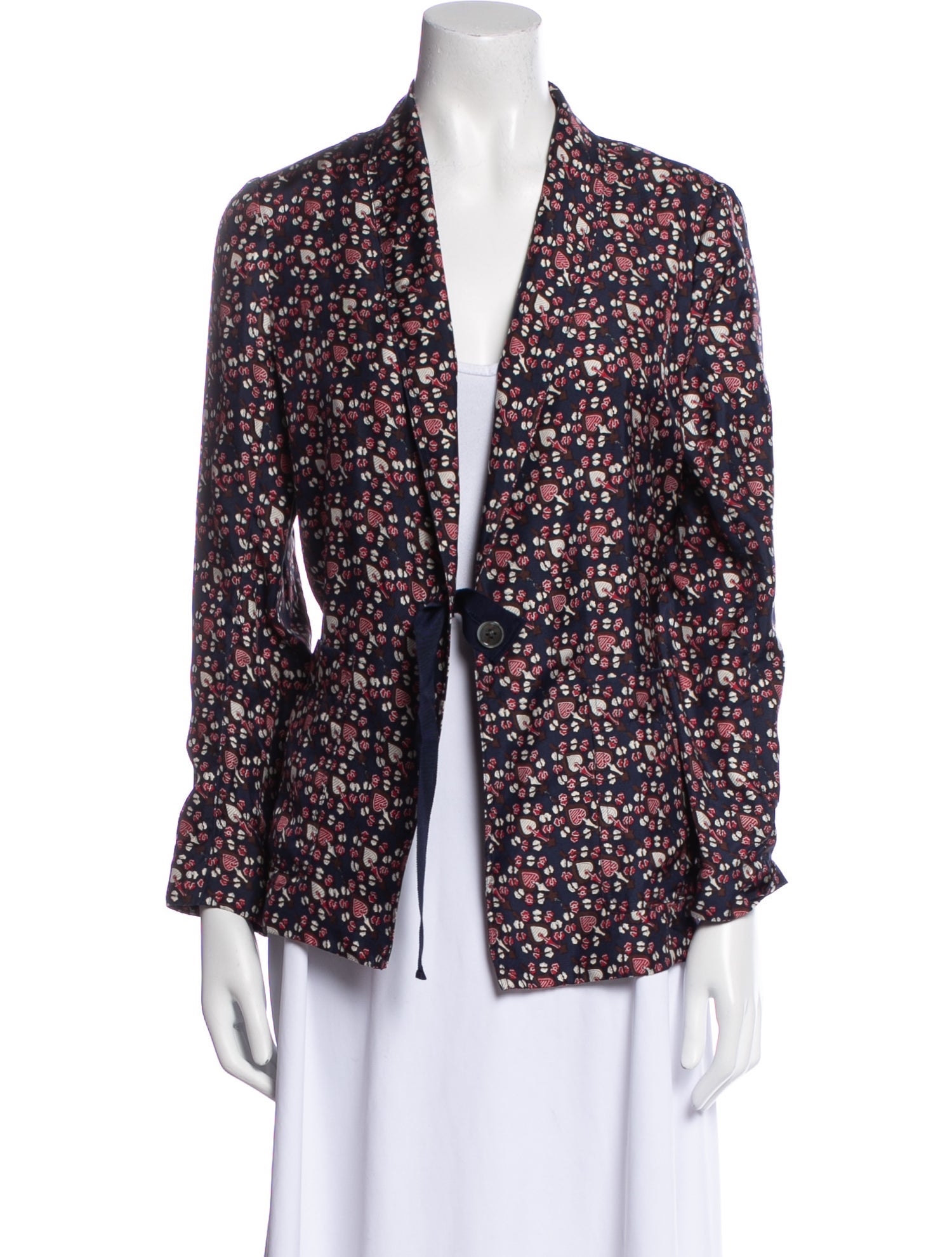 Raquel Allegra Silk Printed Blazer