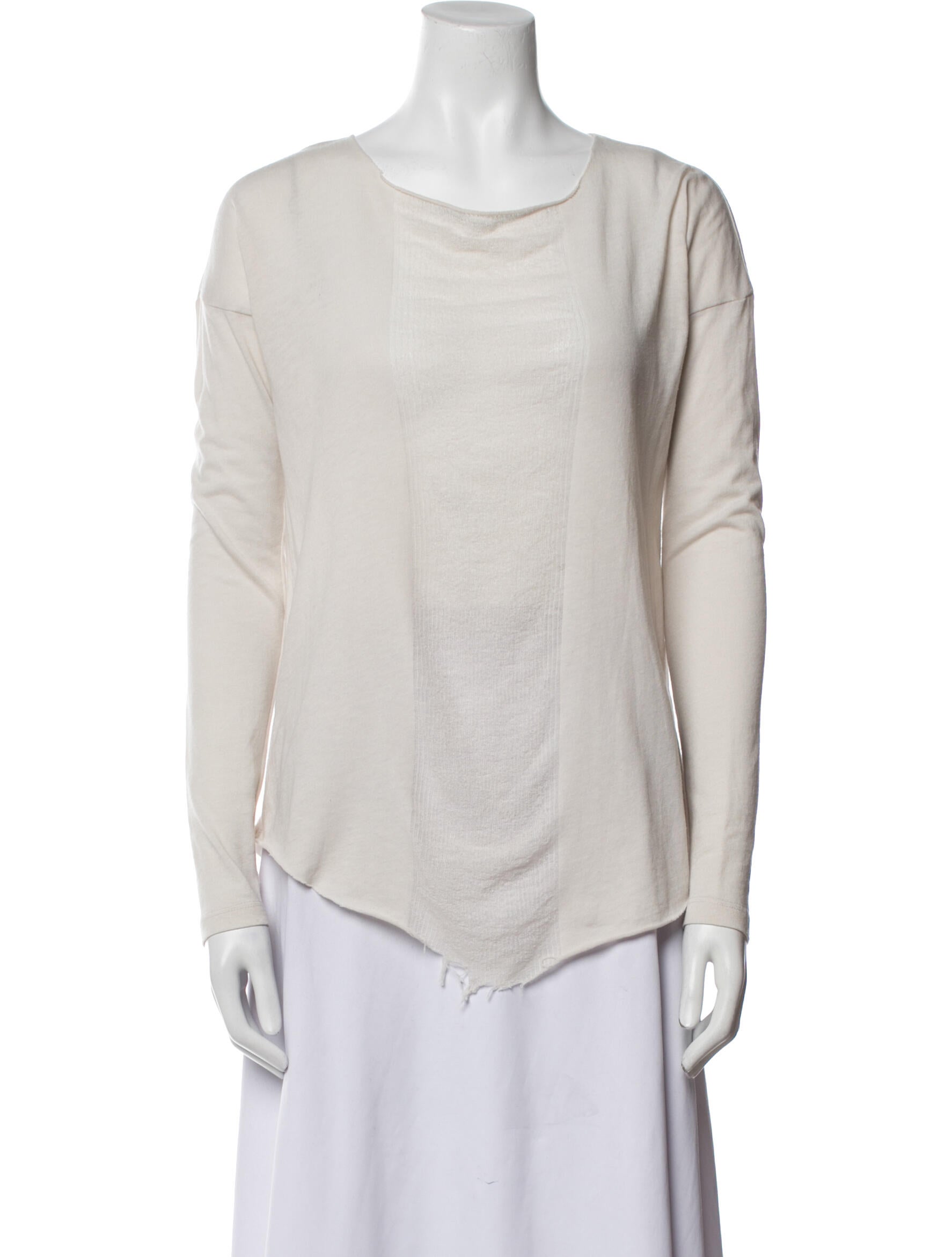 Raquel Allegra Scoop Neck Long Sleeve Top