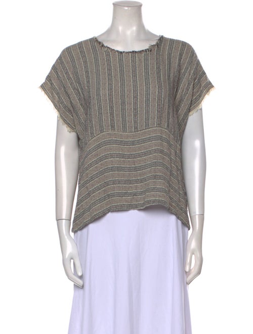 Raquel Allegra Striped Scoop Neck Top