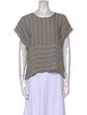 Raquel Allegra Striped Scoop Neck Top