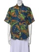 Raquel Allegra Silk Printed Button-Up Top