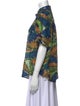 Raquel Allegra Silk Printed Button-Up Top