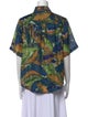 Raquel Allegra Silk Printed Button-Up Top