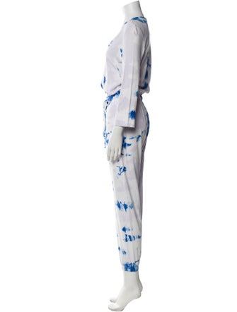 Raquel Allegra Tie-Dye Print V-Neck Jumpsuit
