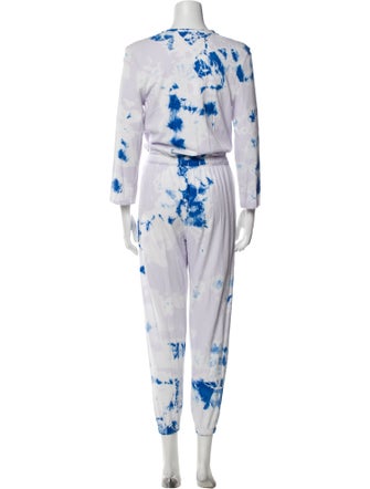Raquel Allegra Tie-Dye Print V-Neck Jumpsuit