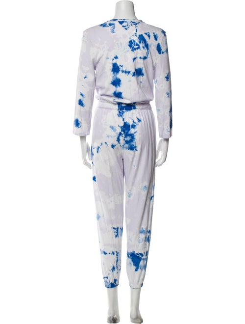 Raquel Allegra Tie-Dye Print V-Neck Jumpsuit