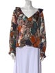 Raquel Allegra Floral Print V-Neck Blouse