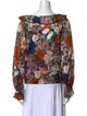Raquel Allegra Floral Print V-Neck Blouse