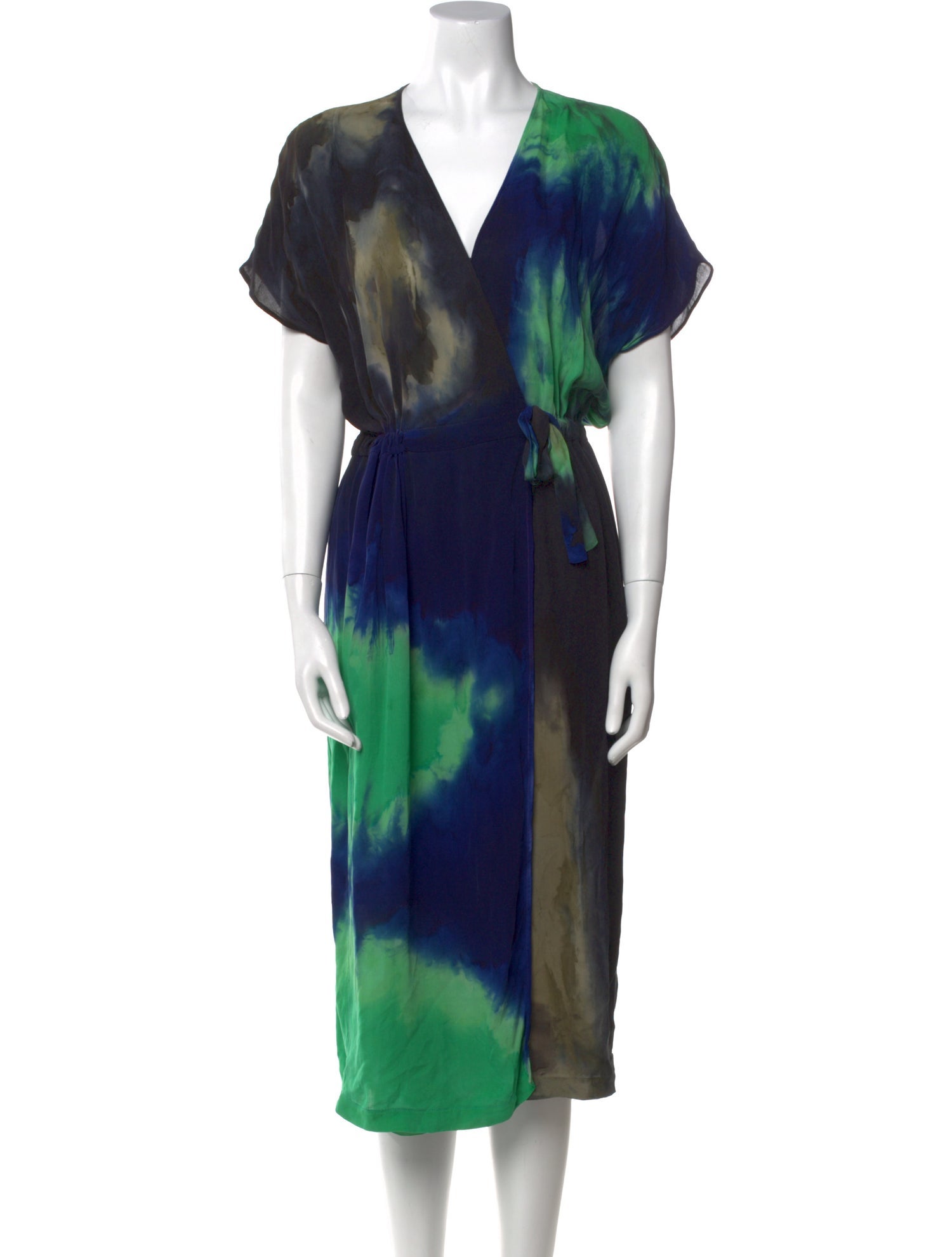 Raquel Allegra Tie-Dye Print Midi Length Dress