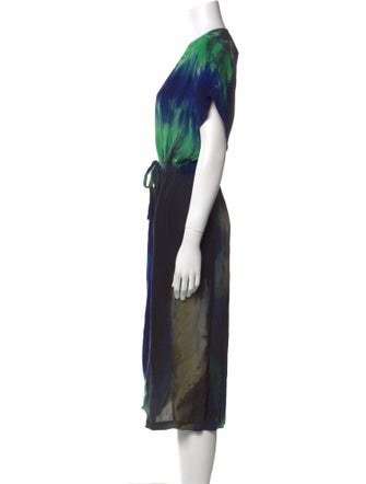 Raquel Allegra Tie-Dye Print Midi Length Dress