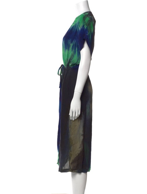 Raquel Allegra Tie-Dye Print Midi Length Dress