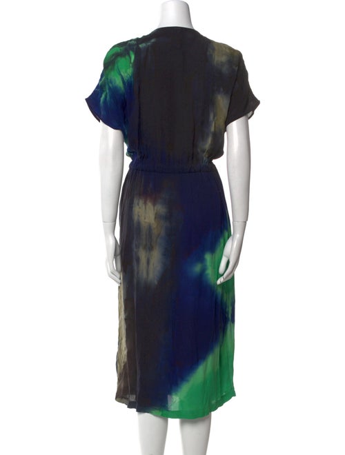 Raquel Allegra Tie-Dye Print Midi Length Dress