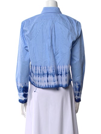 Raquel Allegra Striped Long Sleeve Button-Up Top