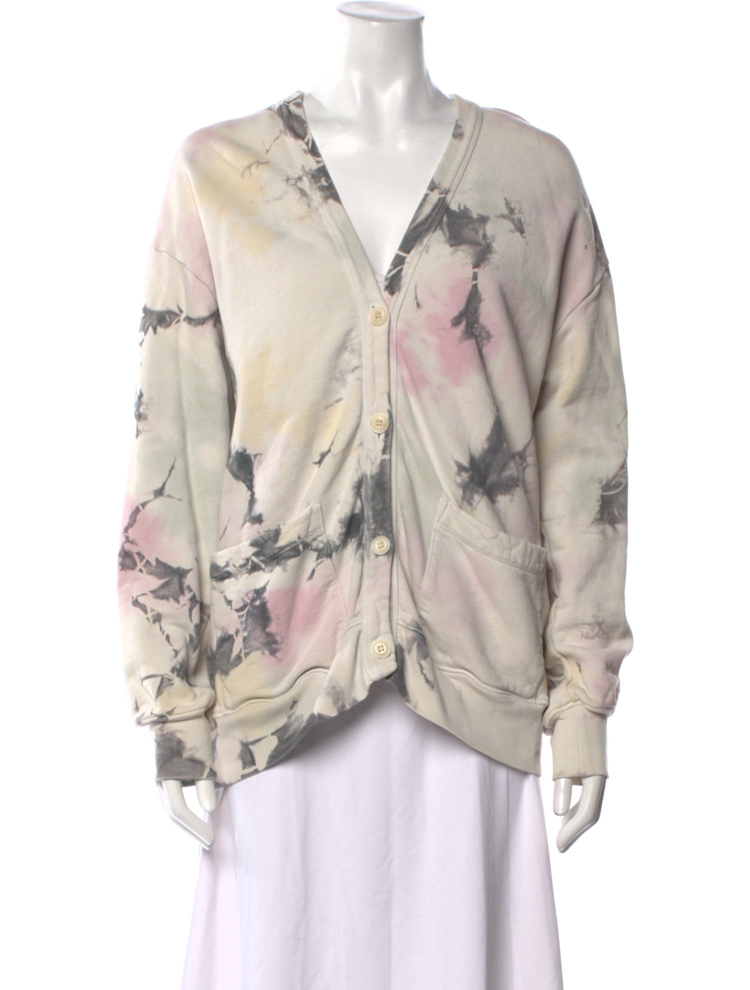 Raquel Allegra Printed V-Neck Sweater