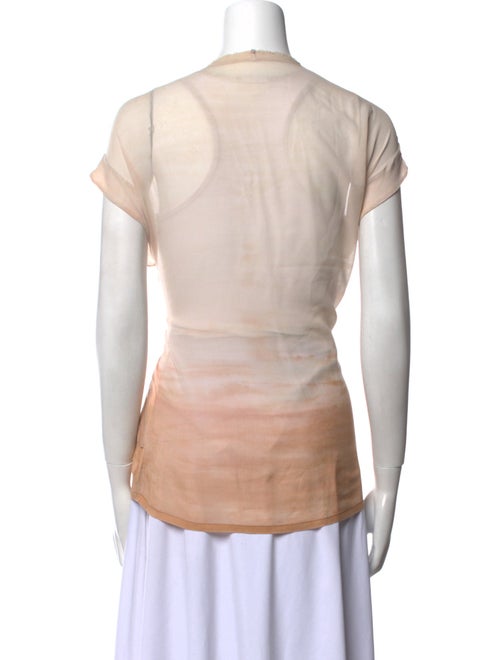 Raquel Allegra Tie-Dye Print V-Neck T-Shirt