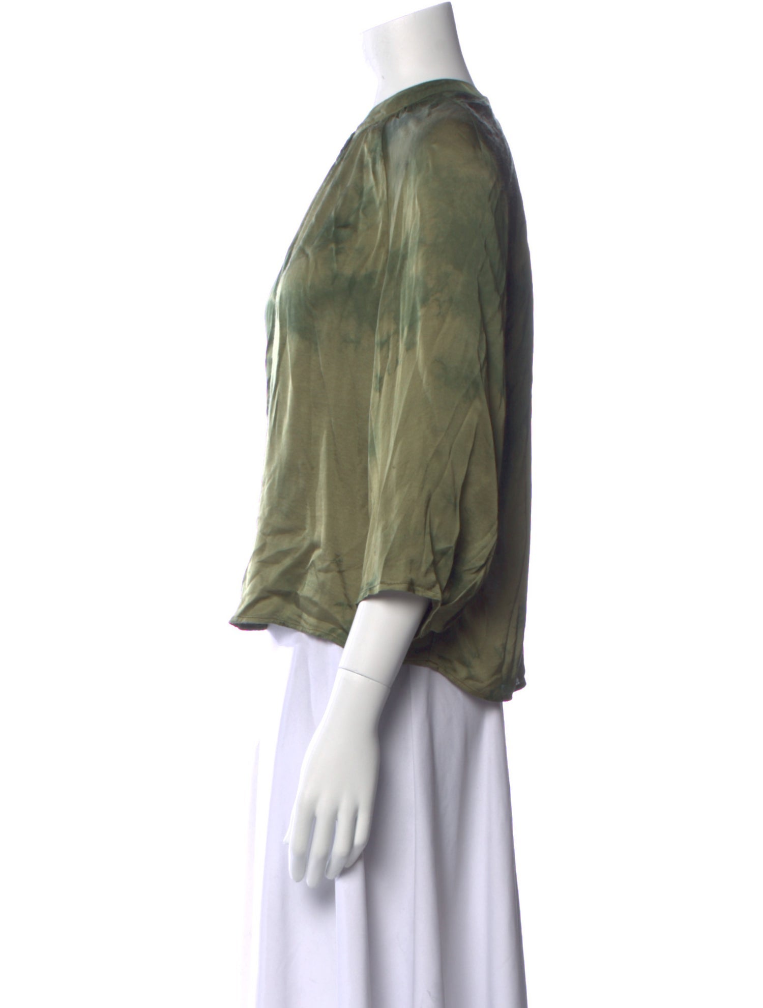 Raquel Allegra Printed Mock Neck Blouse