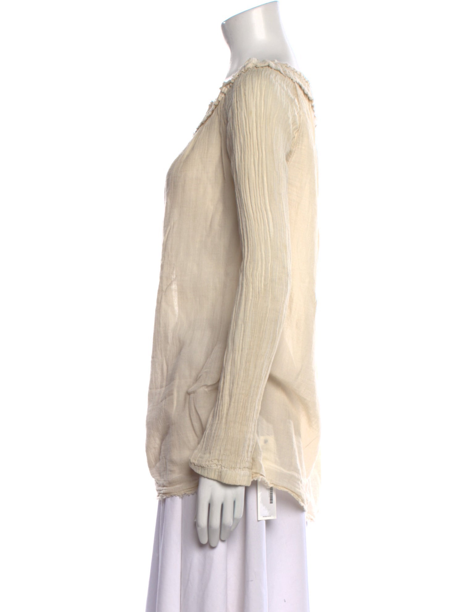 Raquel Allegra Scoop Neck Long Sleeve Blouse