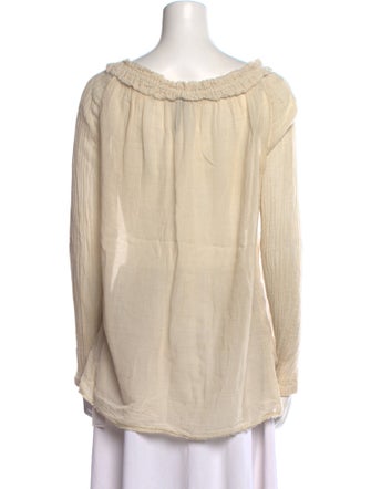Raquel Allegra Scoop Neck Long Sleeve Blouse