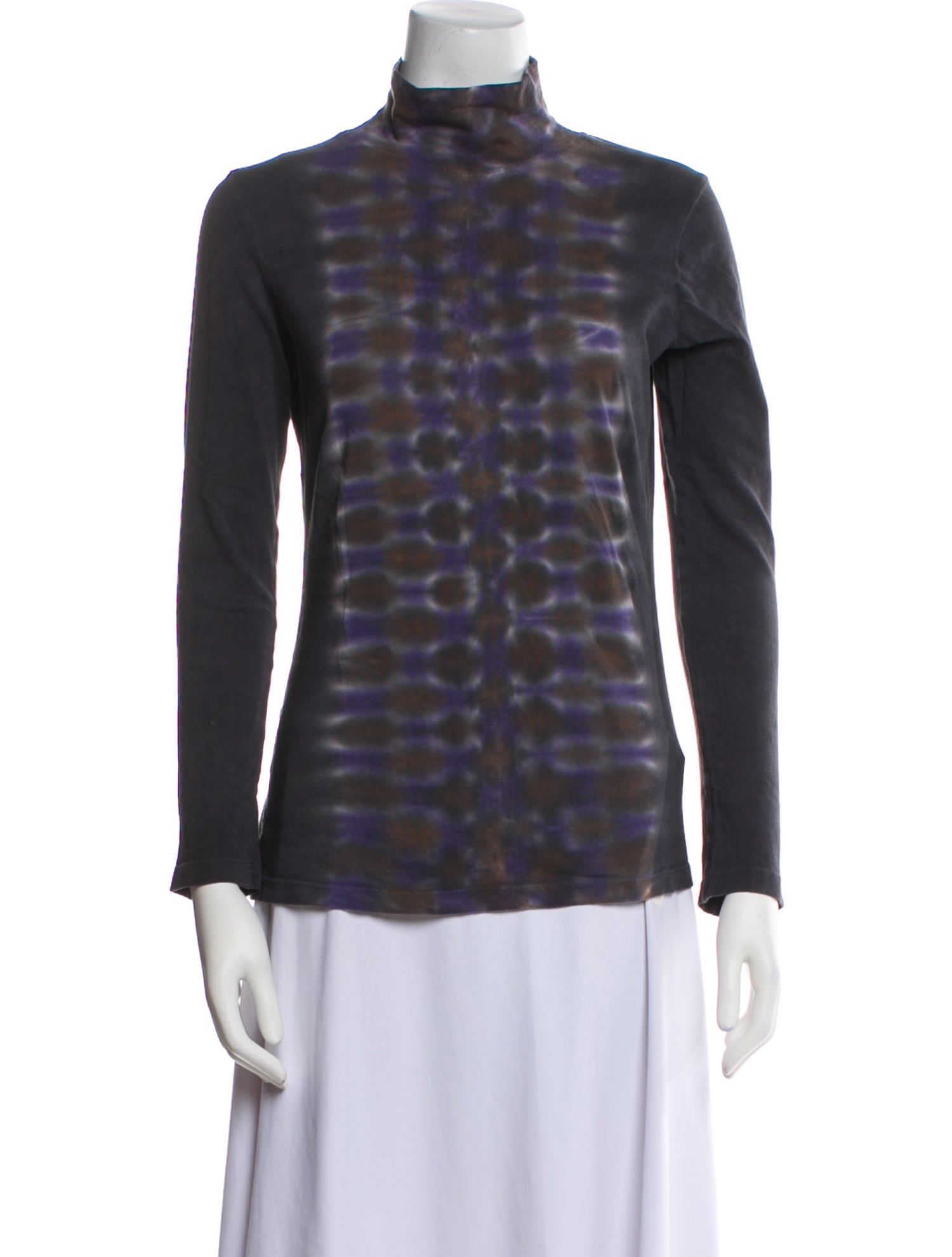 Raquel Allegra Printed Mock Neck Top