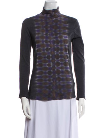 Raquel Allegra Printed Mock Neck Top