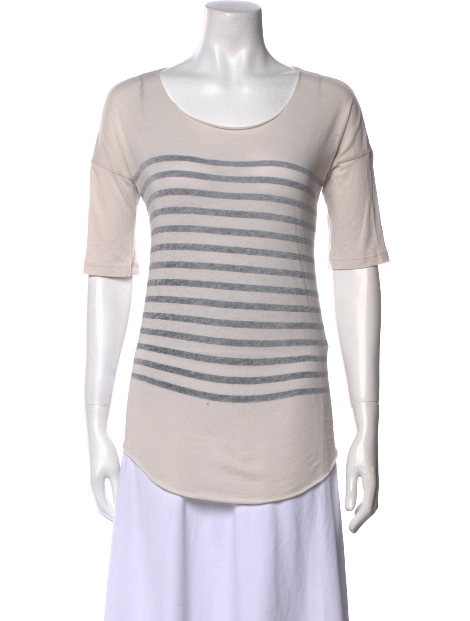 Raquel Allegra Striped Scoop Neck T-Shirt