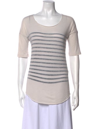 Raquel Allegra Striped Scoop Neck T-Shirt
