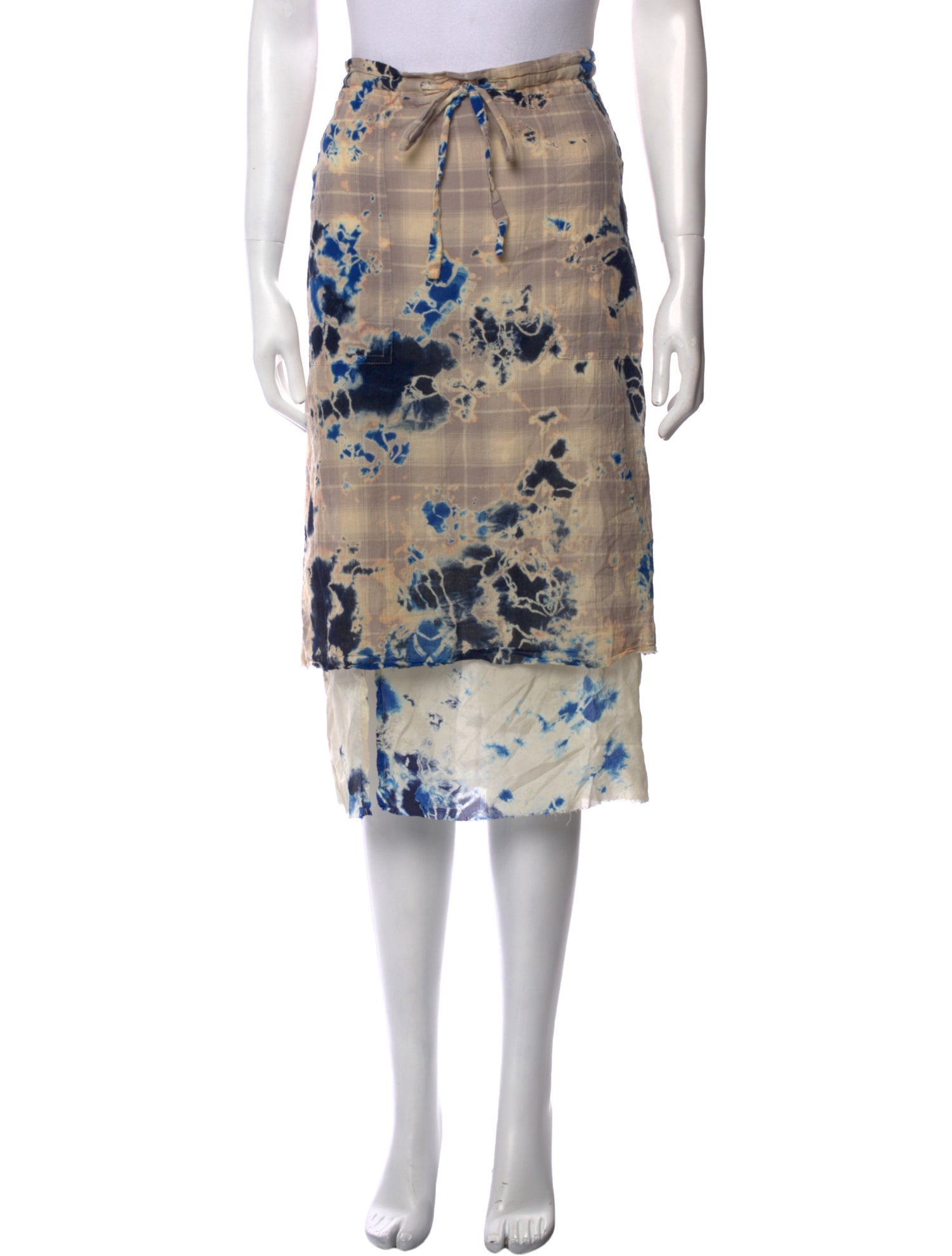 Raquel Allegra Plaid Print Midi Length Skirt