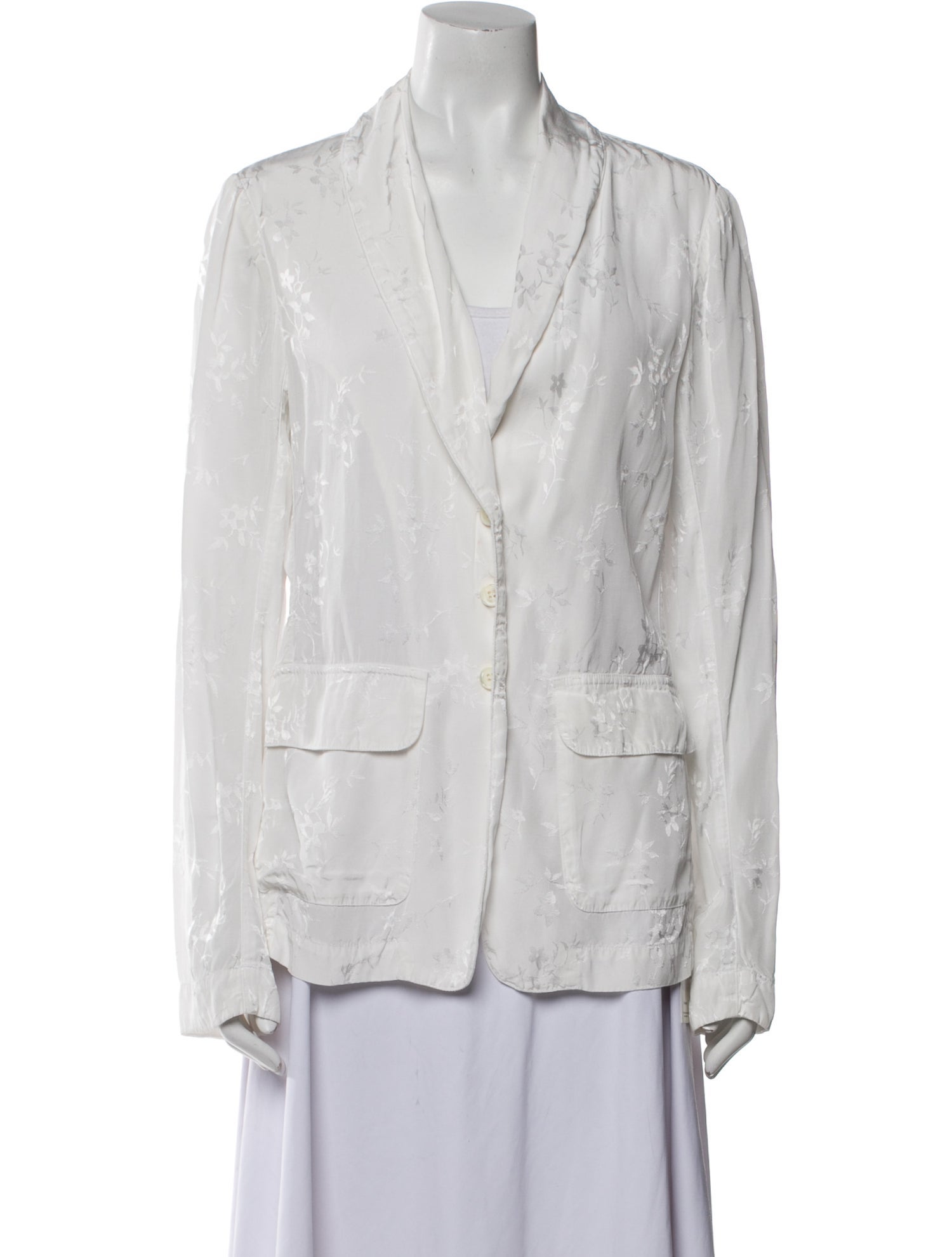 Raquel Allegra V-Neck Long Sleeve Button-Up Top