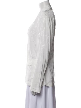 Raquel Allegra V-Neck Long Sleeve Button-Up Top