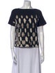 Raquel Allegra Printed Bateau Neckline T-Shirt