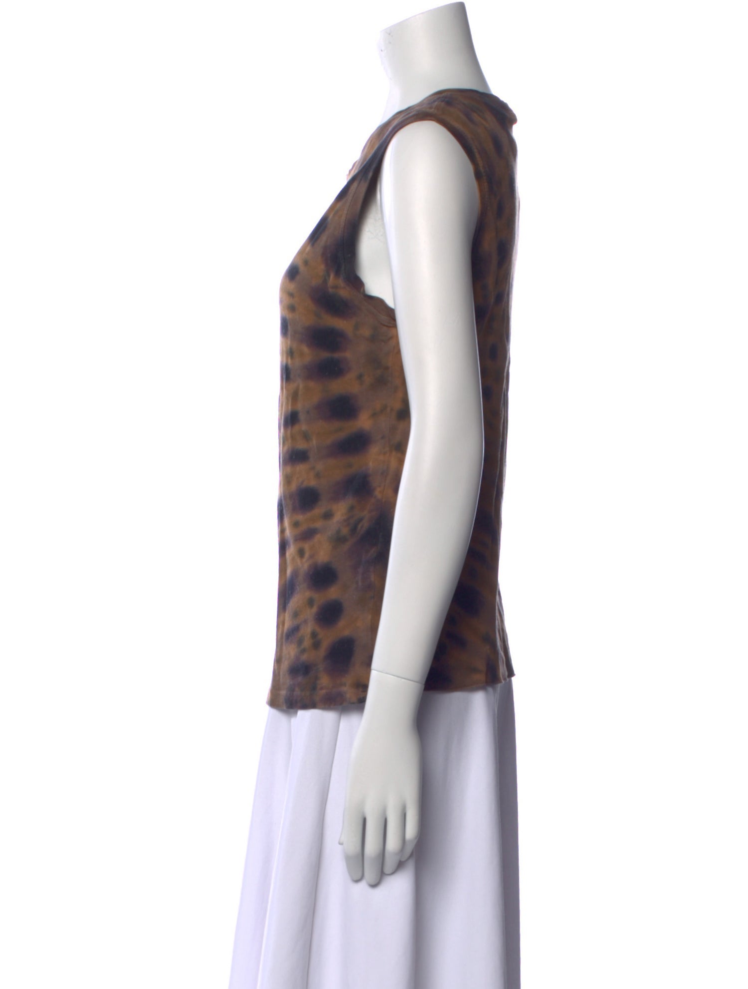 Raquel Allegra Animal Print Crew Neck Top