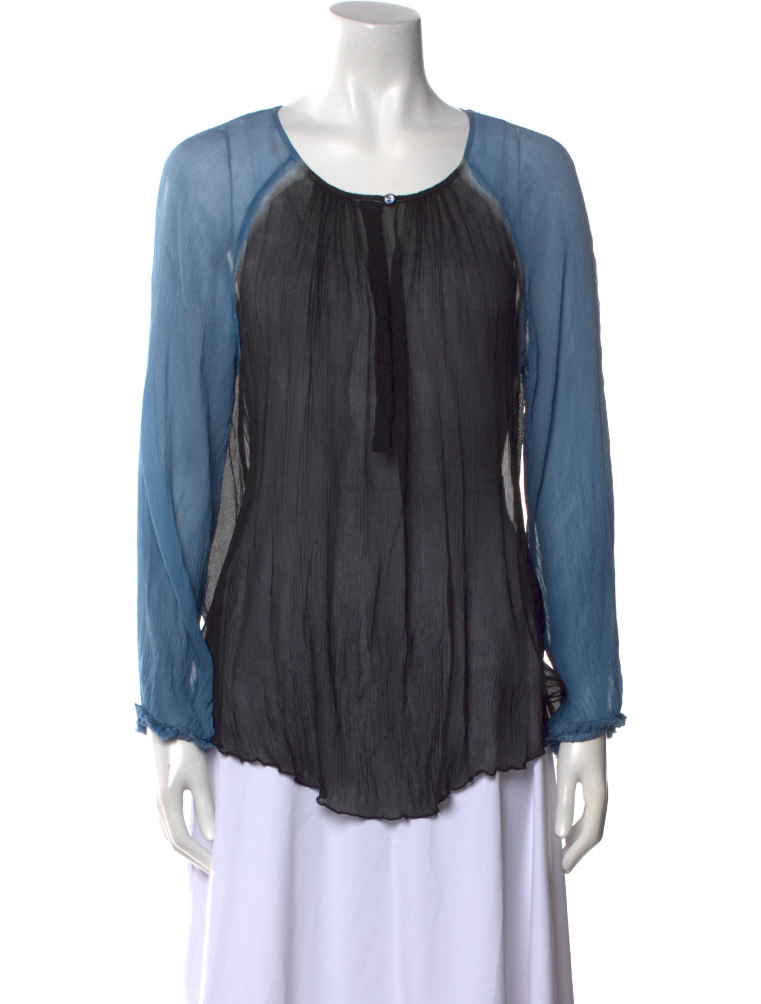 Raquel Allegra Silk Scoop Neck Blouse
