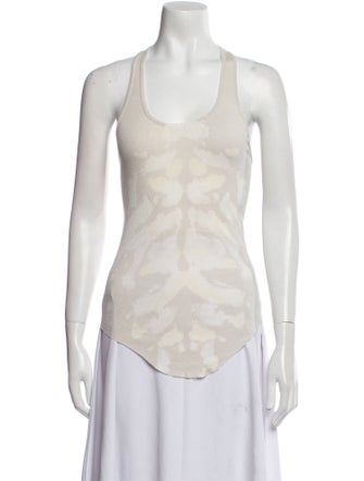 Raquel Allegra Tie-Dye Print Scoop Neck Top