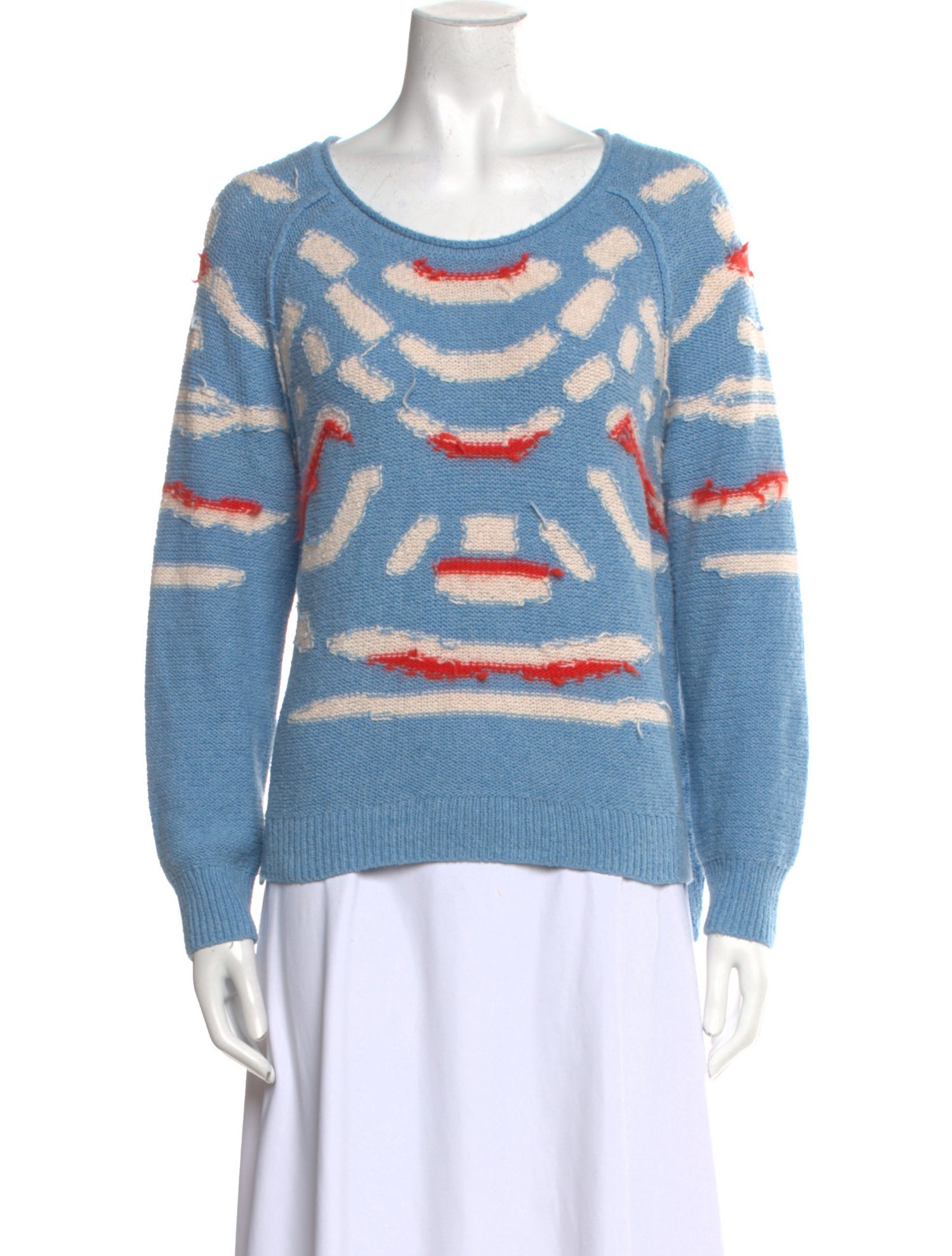 Raquel Allegra Printed Scoop Neck Sweater