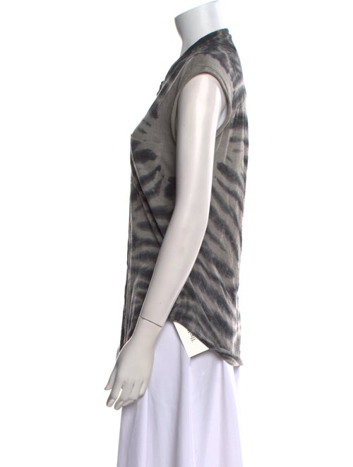 Raquel Allegra Tie-Dye Print V-Neck Top