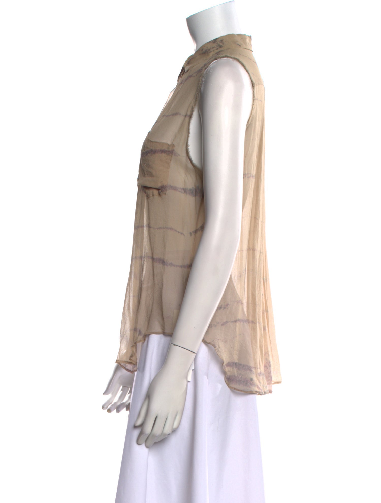 Raquel Allegra Silk Printed Button-Up Top