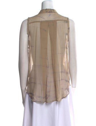 Raquel Allegra Silk Printed Button-Up Top