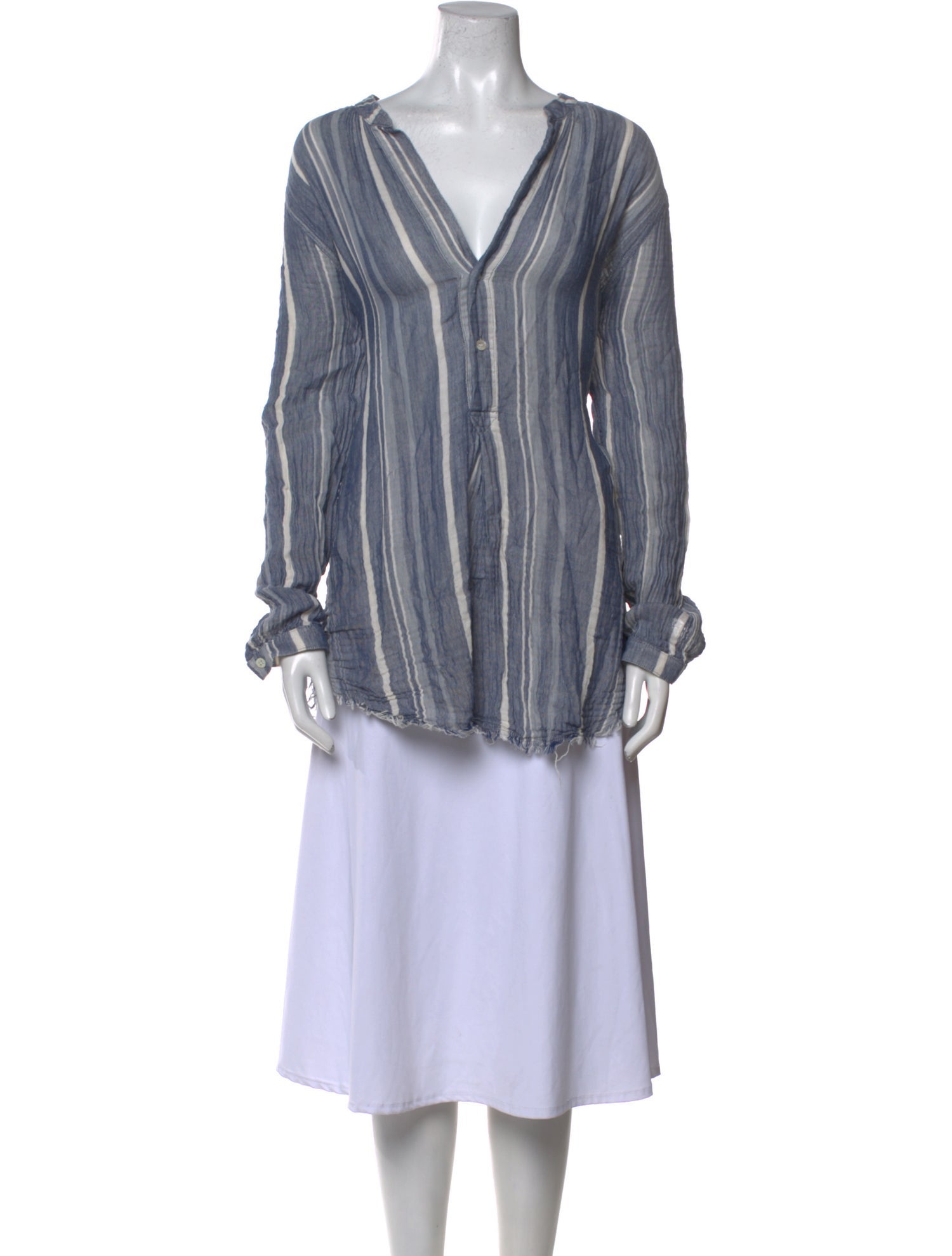 Raquel Allegra Striped V-Neck Tunic