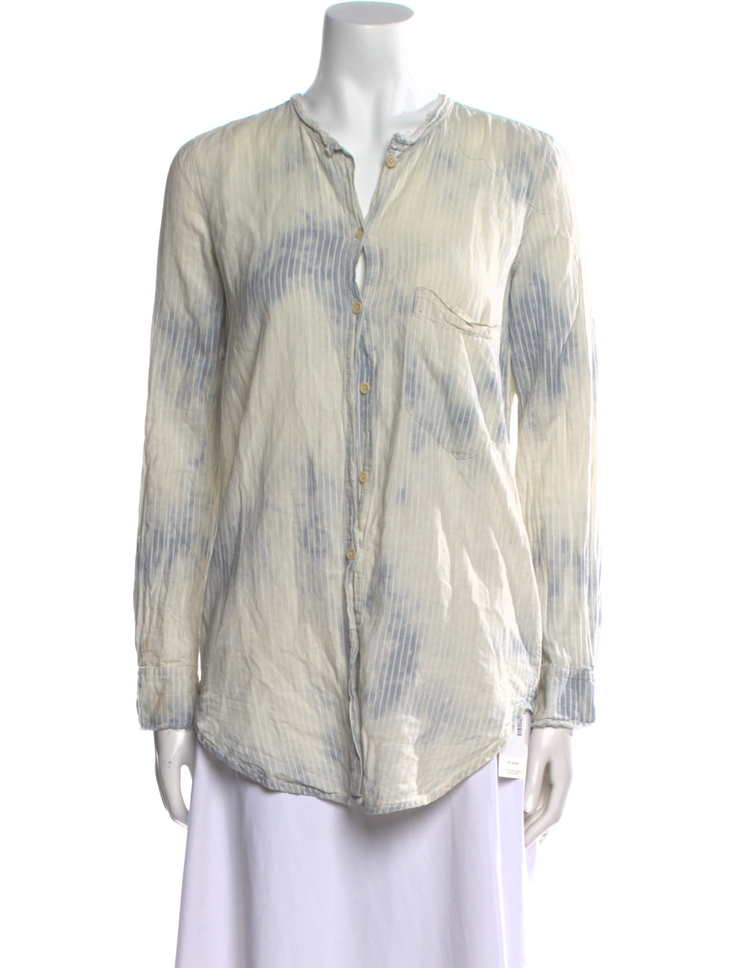 Raquel Allegra Linen Tie-Dye Print Blouse