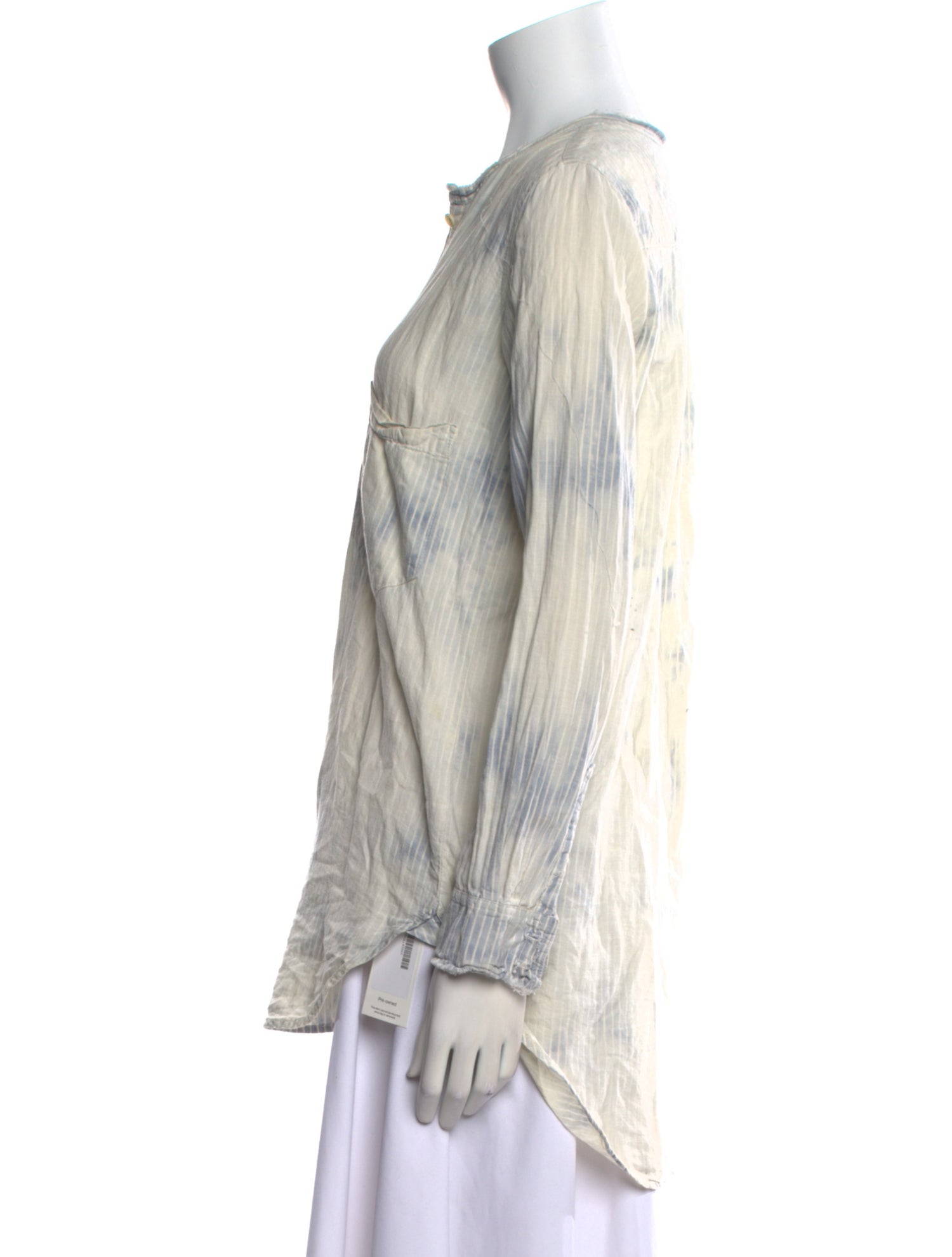Raquel Allegra Linen Tie-Dye Print Blouse