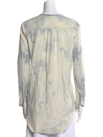 Raquel Allegra Linen Tie-Dye Print Blouse